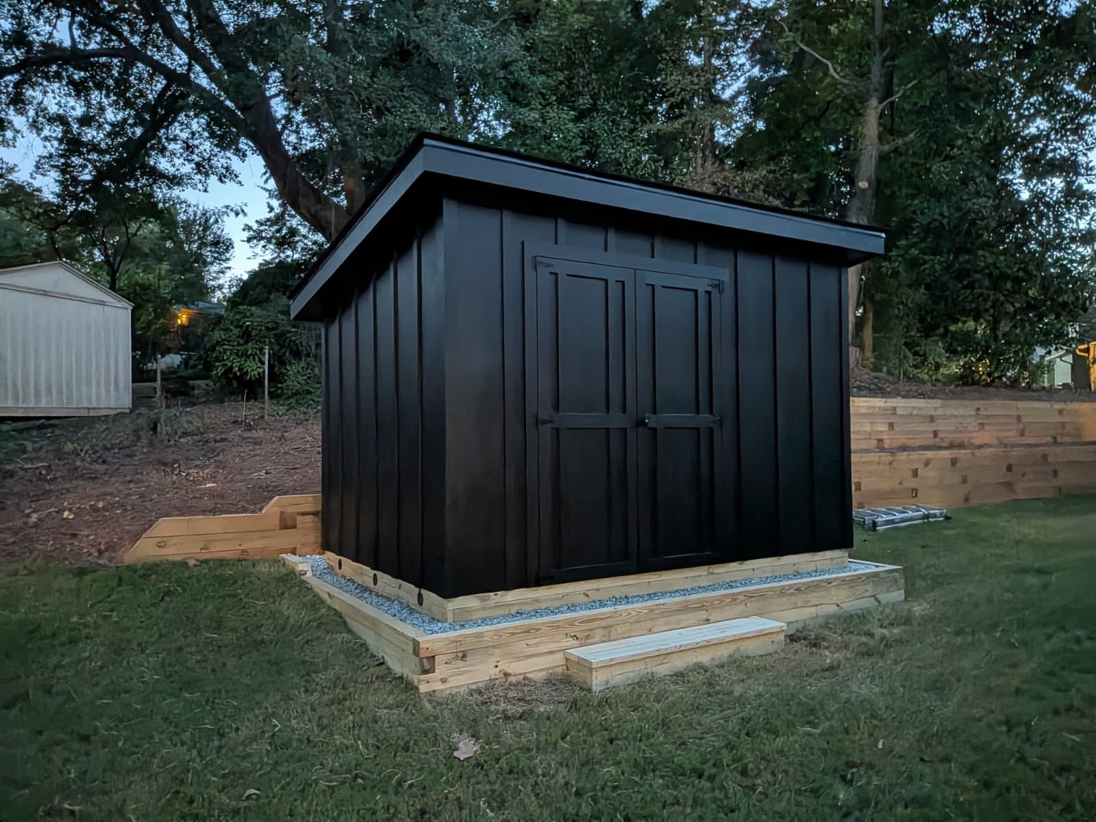 A real 8x12 Modern with b&b siding, built onsite in Smyrna, GA