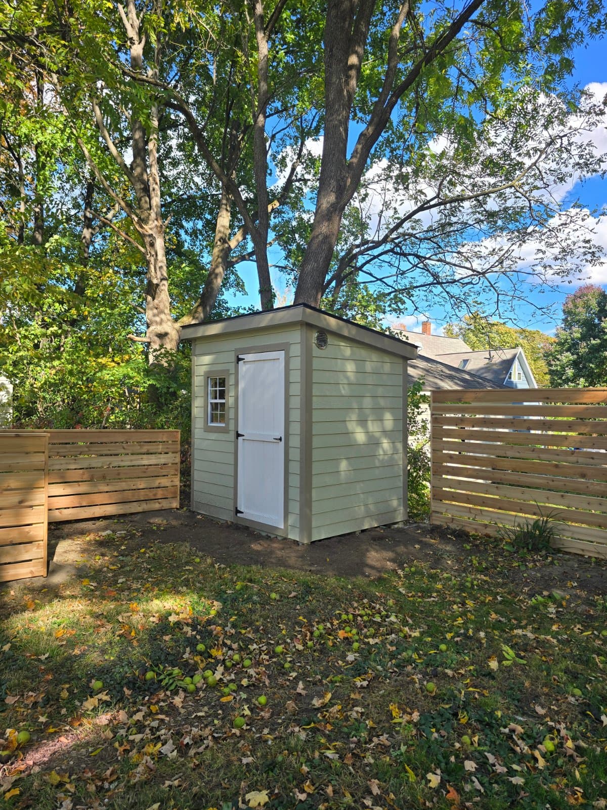 A real 6x8 Modern with clapboard siding, built onsite in Florence, MA